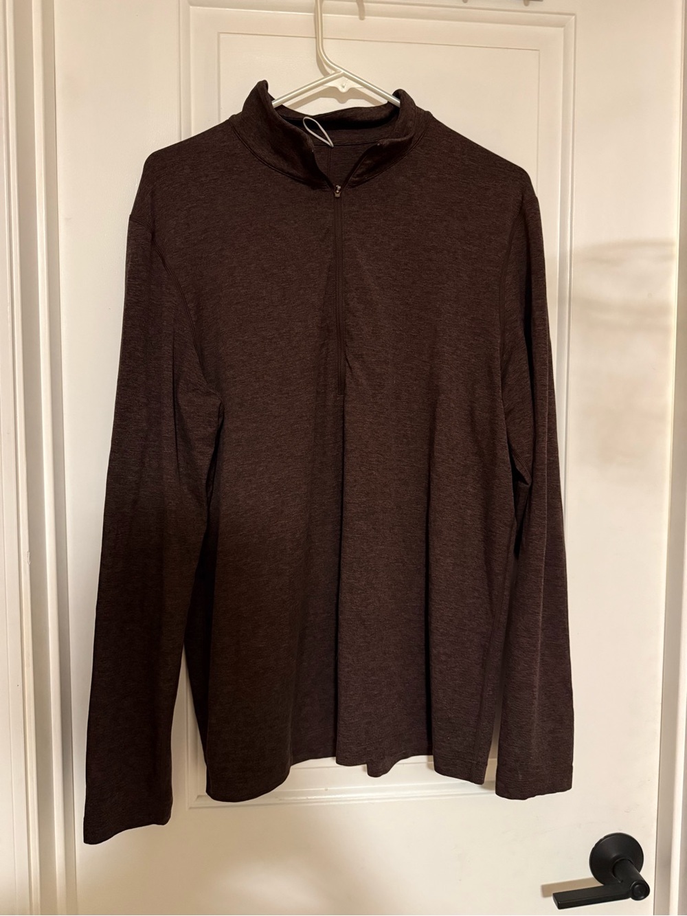 Long Sleeve Quarter-Zip Pullover in Dark Brown